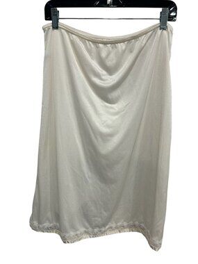 Mel-Lin Large White Vintage Nylon Half Slip Lace Trim USA Made Romanticcore